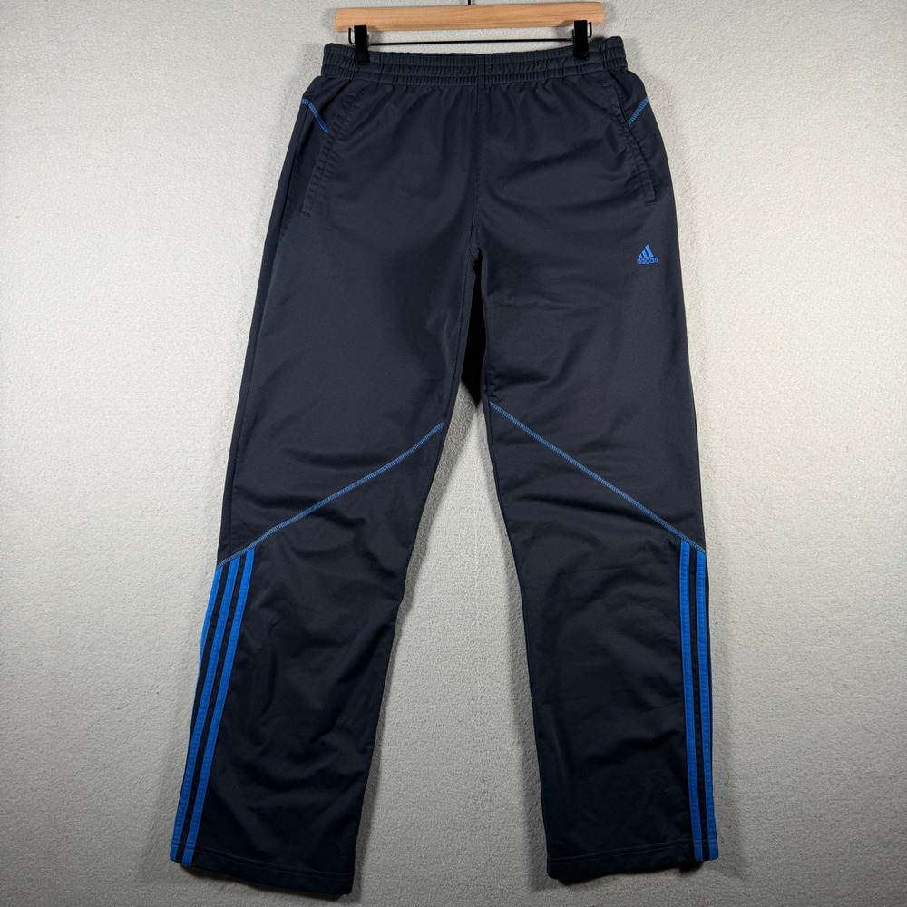 Adidas Mens Navy Blue Electric Blue Stripe Track Pants Size M AV1001 204770